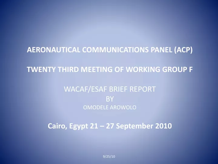 aeronautical communications panel acp twenty