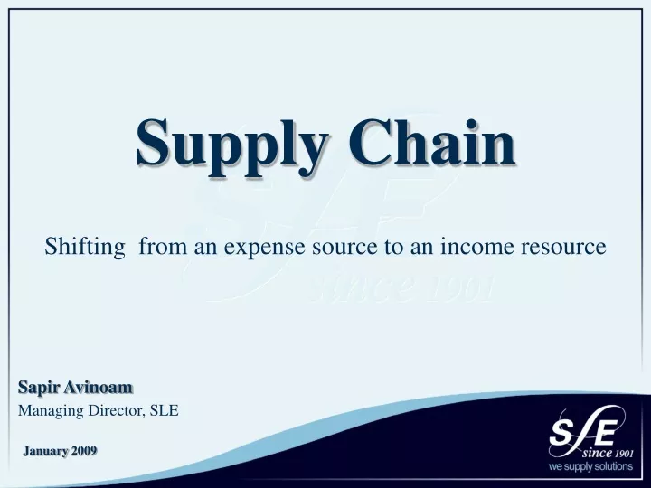 supply chain shifting from an expense source
