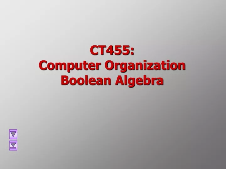 ct455 computer organization boolean algebra