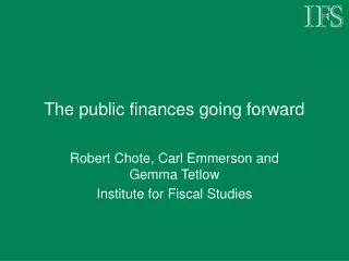 The public finances going forward