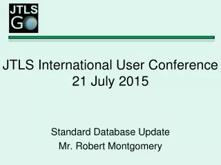 JTLS International User Conference 21 July 2015