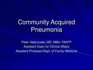 Community Acquired Pneumonia