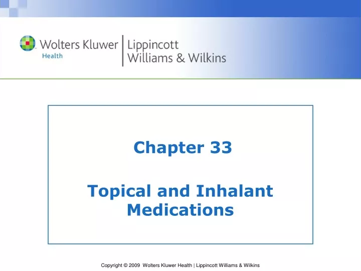 chapter 33 topical and inhalant medications
