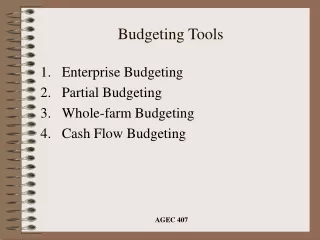 Budgeting Tools