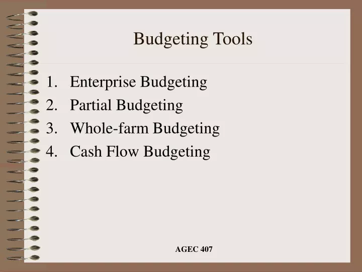 budgeting tools