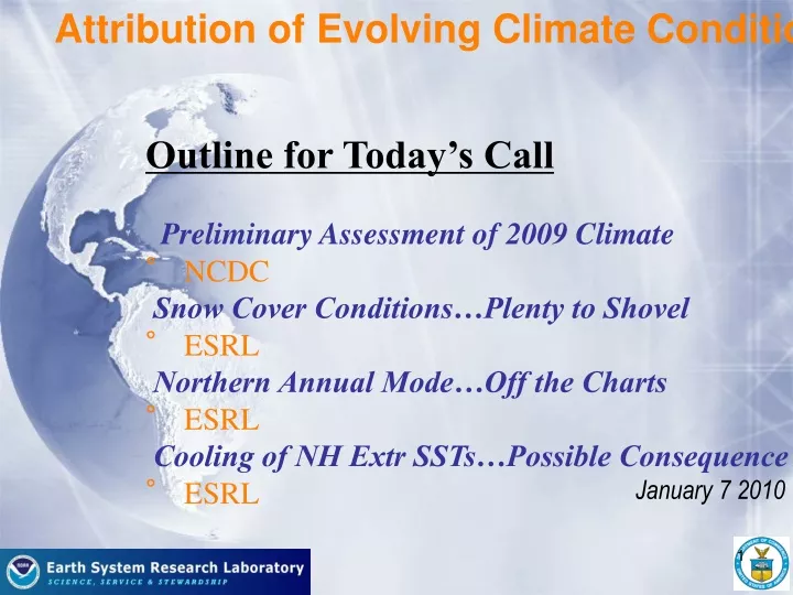 attribution of evolving climate conditions