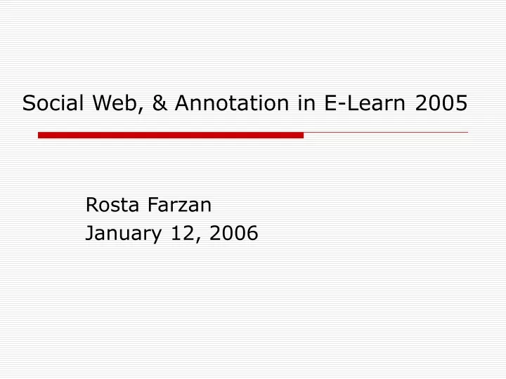 social web annotation in e learn 2005