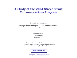 A Study of the 2004 Street Smart Communications Program