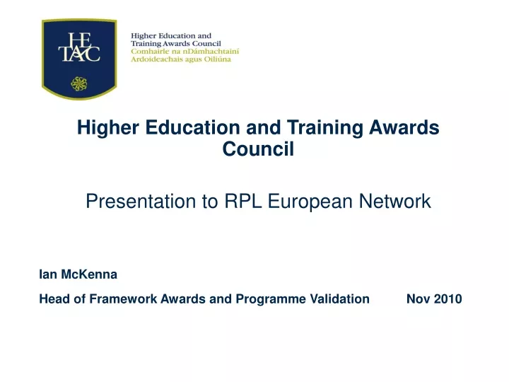 higher education and training awards council