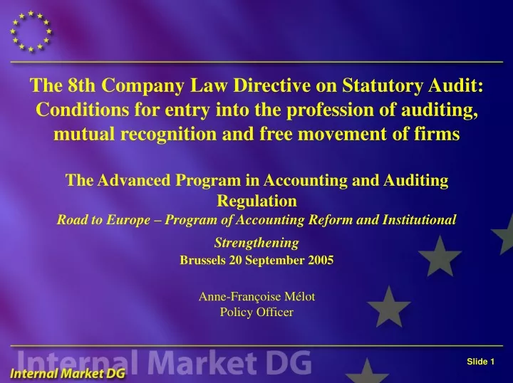 the 8th company law directive on statutory audit
