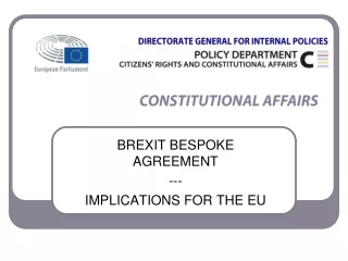 BREXIT BESPOKE  AGREEMENT --- IMPLICATIONS FOR THE EU