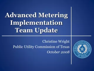 Advanced Metering Implementation                  Team Update