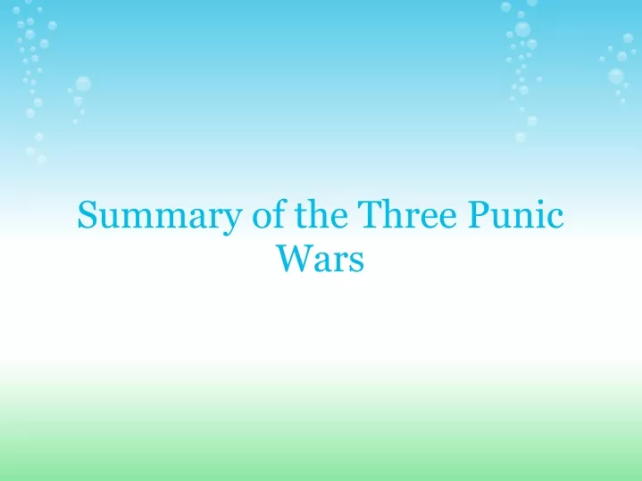 summary of the three punic wars