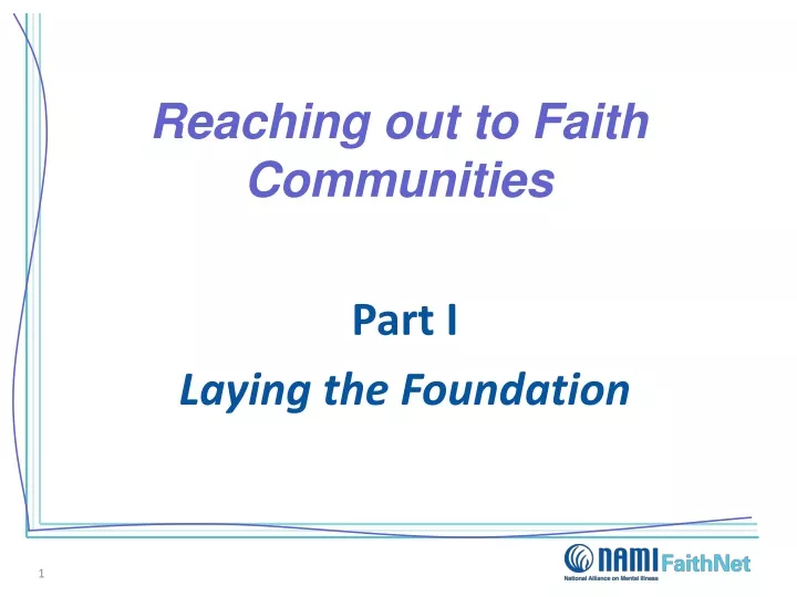 reaching out to faith communities