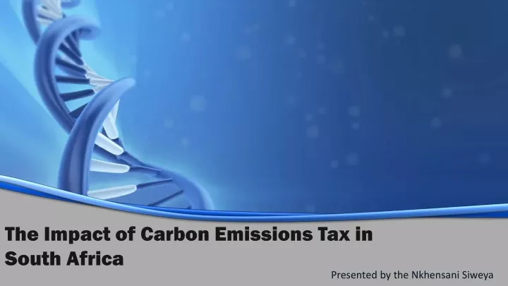 the impact of carbon emissions tax in south africa