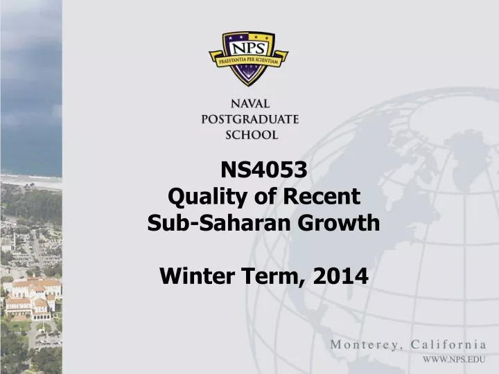 ns4053 quality of recent sub saharan growth winter term 2014