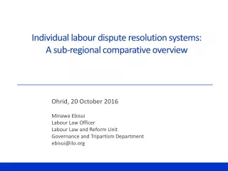 Individual labour dispute resolution systems:  A sub-regional comparative overview