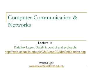 Computer Communication &amp; Networks
