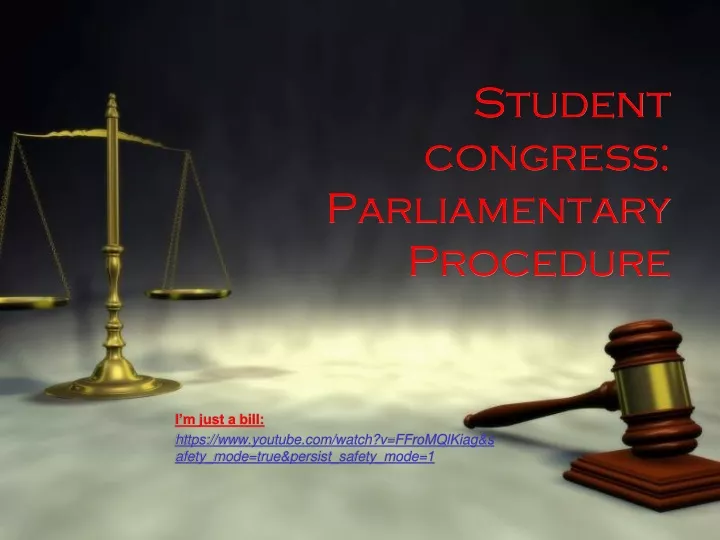 student congress parliamentary procedure