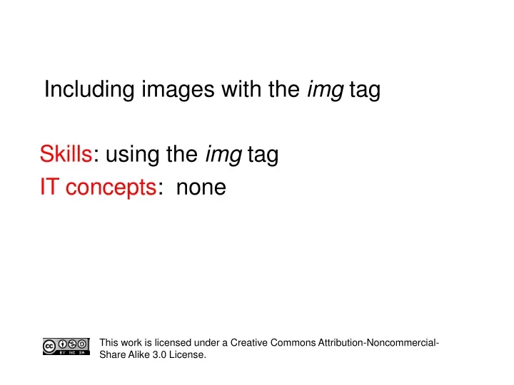including images with the img tag