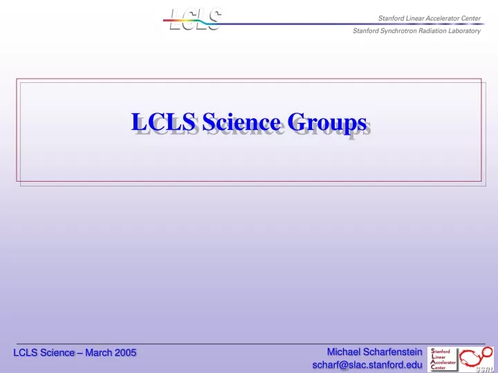 lcls science groups