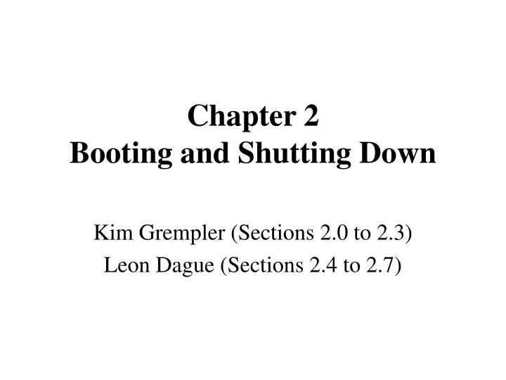 chapter 2 booting and shutting down