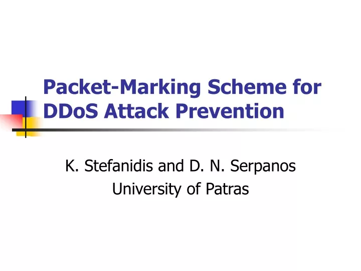 packet marking scheme for ddos attack prevention