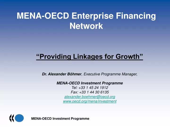 mena oecd enterprise financing network
