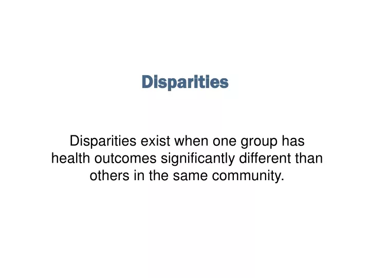 disparities