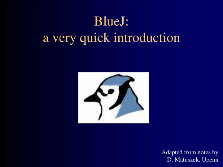bluej a very quick introduction