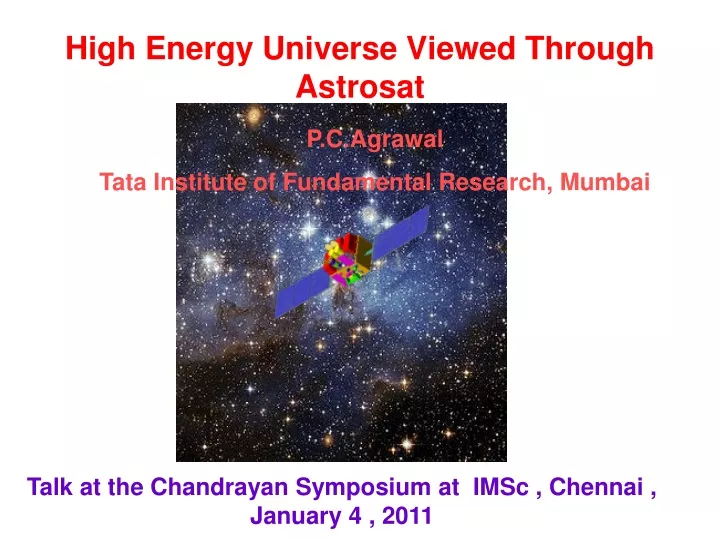 high energy universe viewed through astrosat