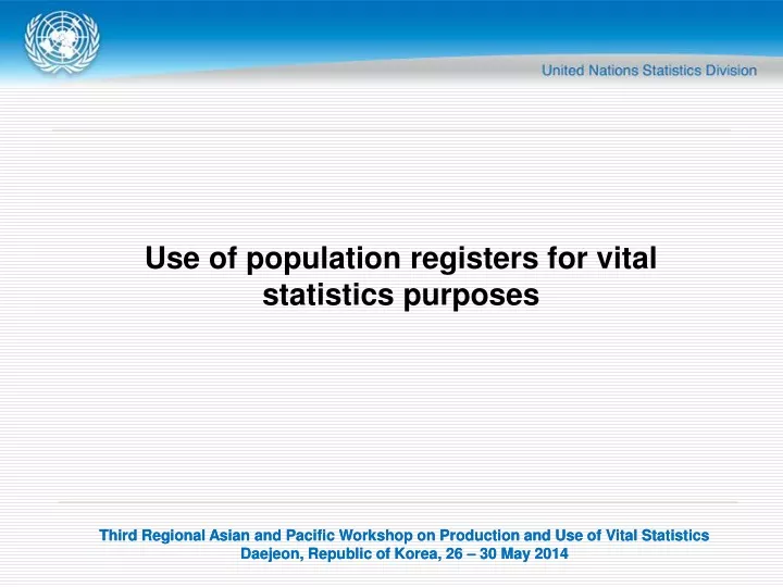 use of population registers for vital statistics