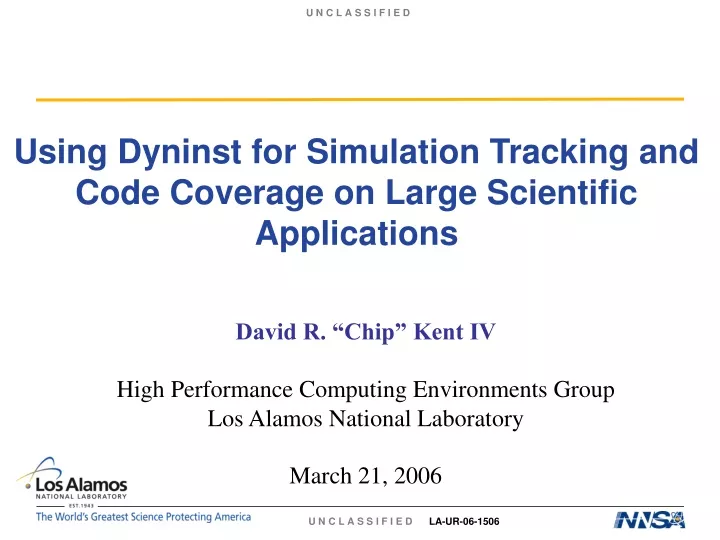 using dyninst for simulation tracking and code coverage on large scientific applications