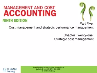 Part Five: Cost  m anagement and  s trategic performance management Chapter Twenty-one: