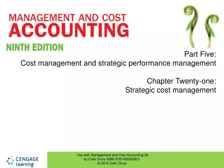 part five cost m anagement and s trategic
