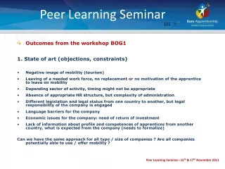 Peer Learning  Seminar