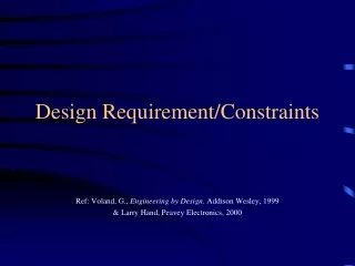 Design Requirement/Constraints