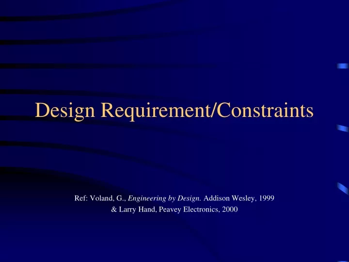 design requirement constraints