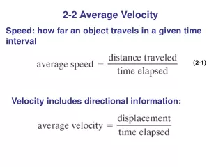 2-2 Average Velocity