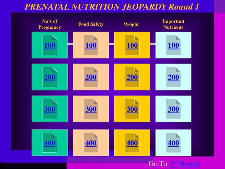 prenatal nutrition jeopardy round 1