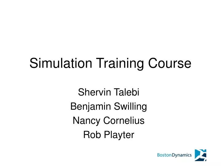 simulation training course