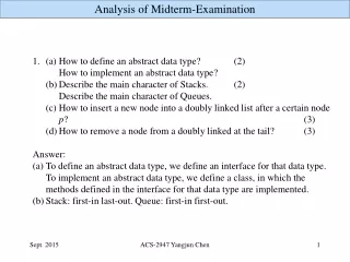 1.	(a)	How to define an abstract data type?	(2) 		How to implement an abstract data type?