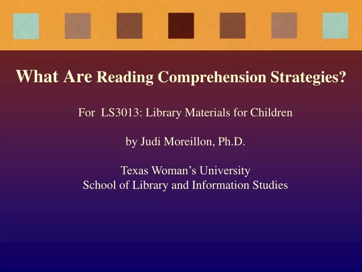 what are reading comprehension strategies