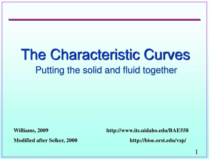 the characteristic curves