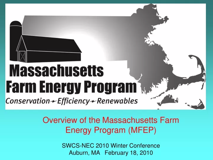 overview of the massachusetts farm energy program