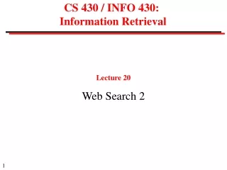 CS 430 / INFO 430:  Information Retrieval