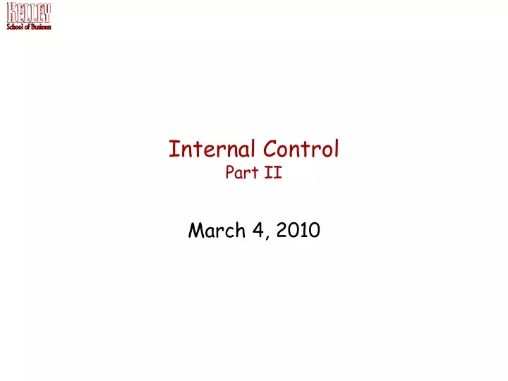 internal control part ii