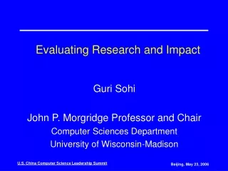 evaluating research and impact