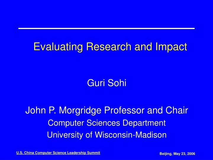 evaluating research and impact