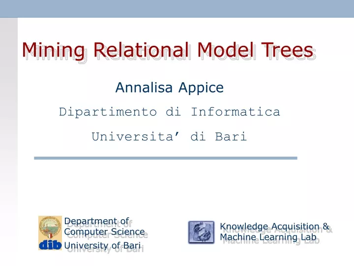 mining relational model trees